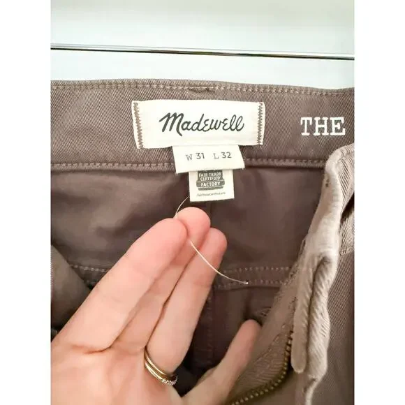 Madewell | NWT | The Allday 1991 Straight-Leg Pant in Driftwood Brown | Sz 31x32 - Picture 6 of 10
